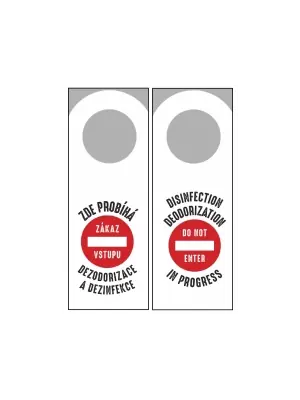 Ozon generátory - Bezpečnostní visačka DEZINFEKCE, česky, anglicky - SOH128