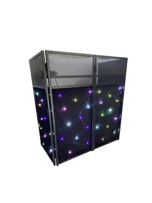 DJ stoly pronájem - Skládací DJ stůl s RGB závěsem - DJ-Table-LED-4in1
